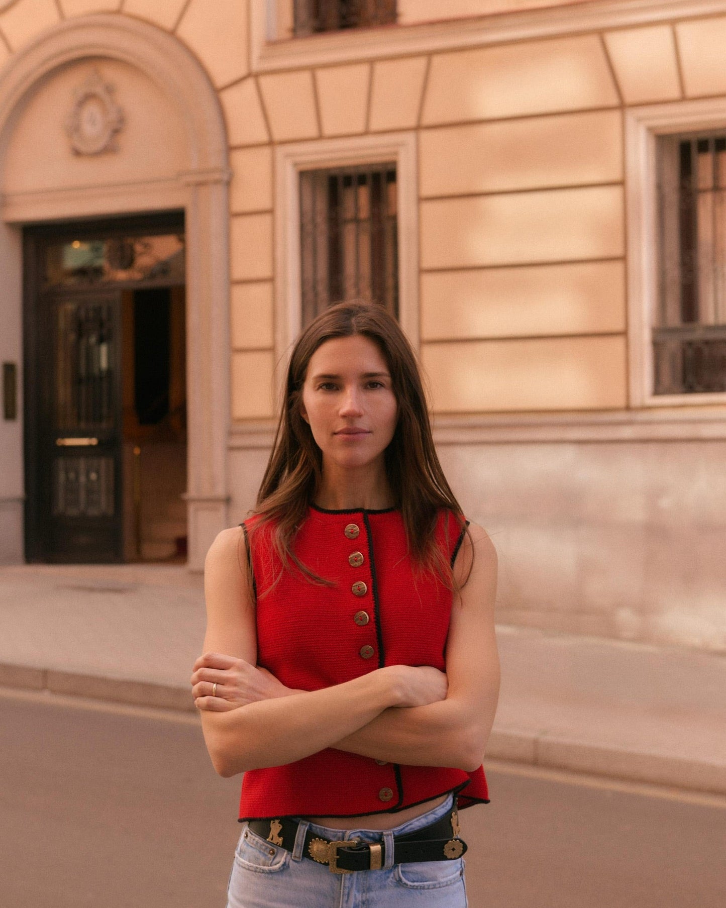 Augustina Vest in Red