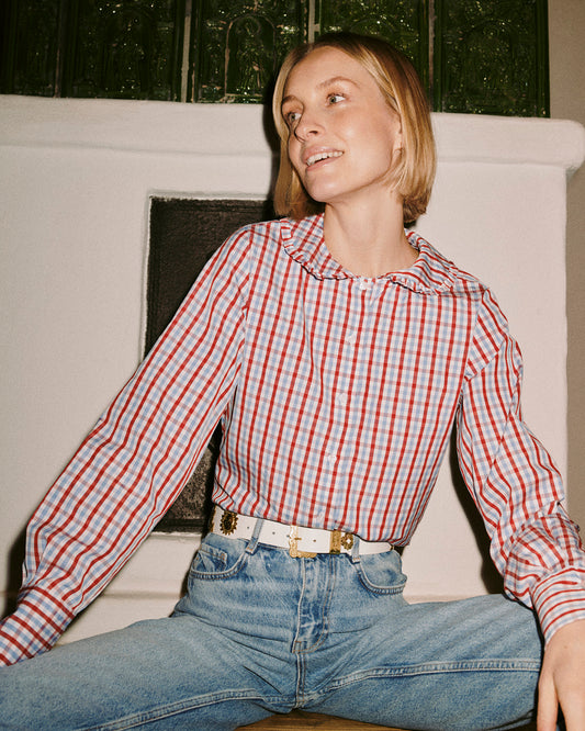 Theresia Blouse in red/blue vichy