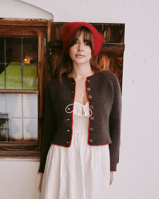 Theodora Knit Janker in brown melange