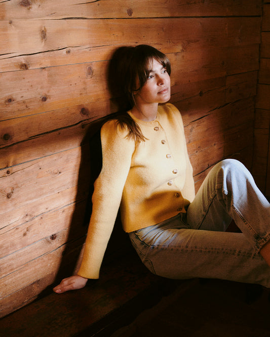 Margarita Knit Janker in butter yellow